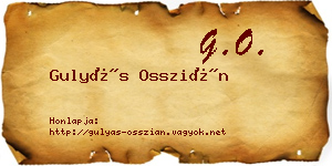 Gulyás Osszián névjegykártya